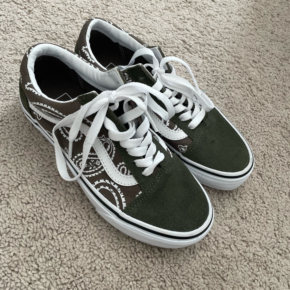 Green and White Sneakers
